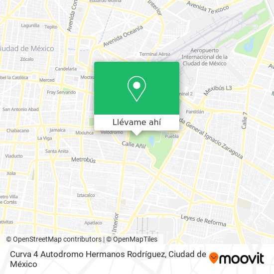 Mapa de Curva 4 Autodromo Hermanos Rodríguez
