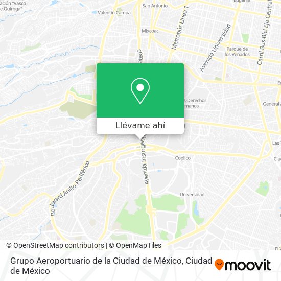 Mapa de Grupo Aeroportuario de la Ciudad de México