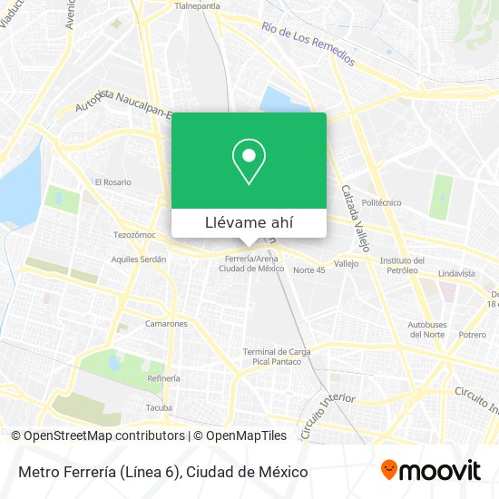 Mapa de Metro Ferrería (Línea 6)