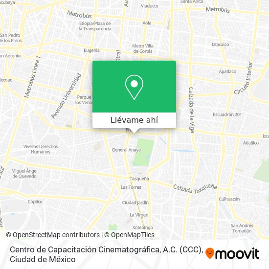 Mapa de Centro de Capacitación Cinematográfica, A.C. (CCC)