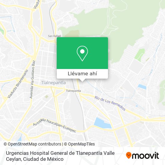 Mapa de Urgencias Hospital General de Tlanepantla Valle Ceylan