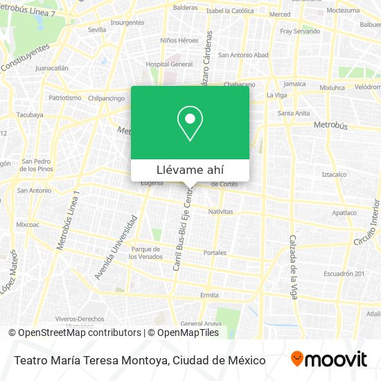 Mapa de Teatro María Teresa Montoya