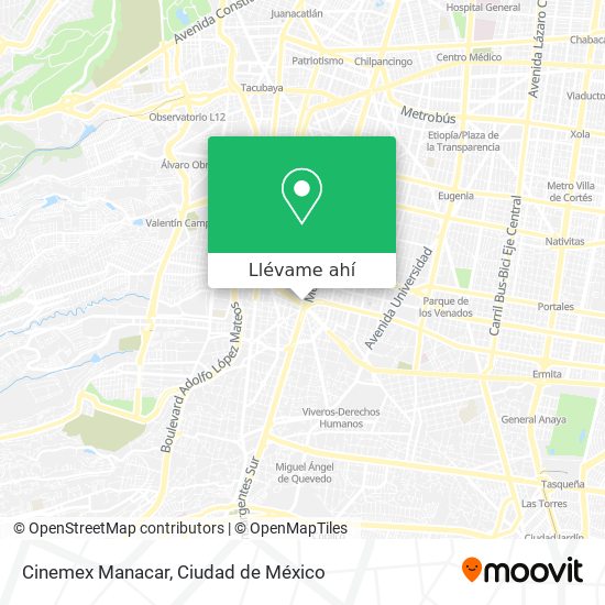 Mapa de Cinemex Manacar