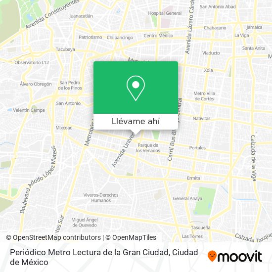 Mapa de Periódico Metro Lectura de la Gran Ciudad