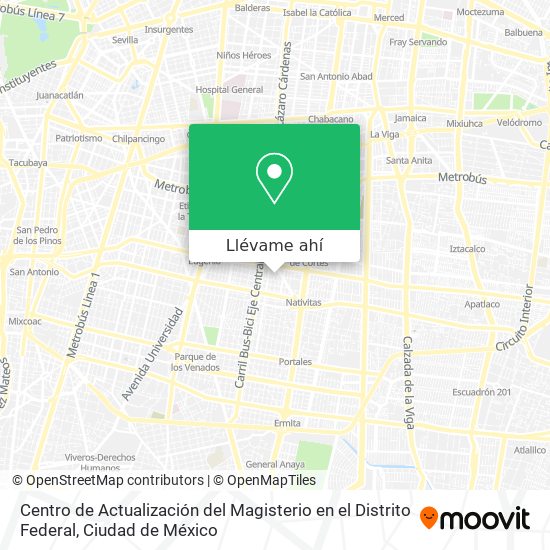 Mapa de Centro de Actualización del Magisterio en el Distrito Federal