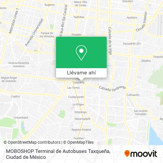 Mapa de MOBOSHOP Terminal de Autobuses Taxqueña