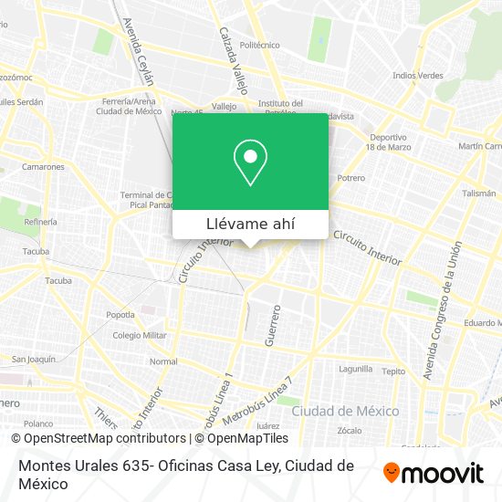 Mapa de Montes Urales 635- Oficinas Casa Ley