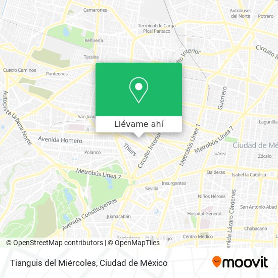 Mapa de Tianguis del Miércoles