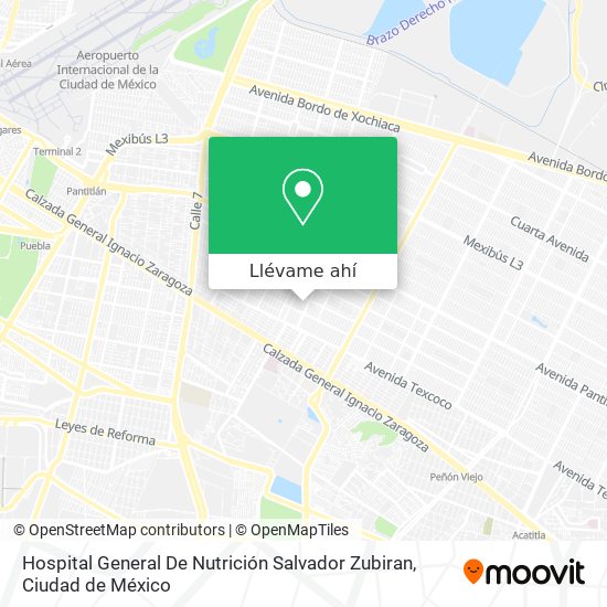 Mapa de Hospital General De Nutrición Salvador Zubiran