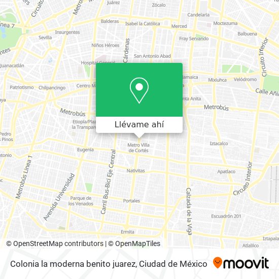 Mapa de Colonia la moderna benito juarez