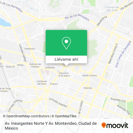 Mapa de Av. Insurgentes Norte Y Av. Montevideo