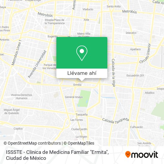 Mapa de ISSSTE - Clínica de Medicina Familiar "Ermita"