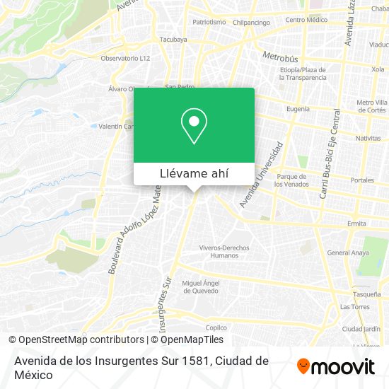 Mapa de Avenida de los Insurgentes Sur 1581