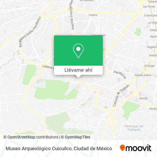 Mapa de Museo Arqueológico Cuicuilco