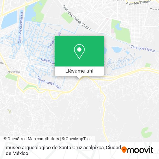 Mapa de museo arqueológico de Santa Cruz acalpixca