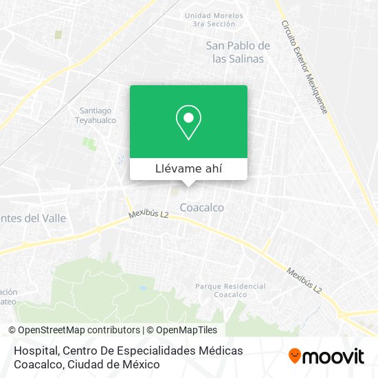 Mapa de Hospital, Centro De Especialidades Médicas Coacalco