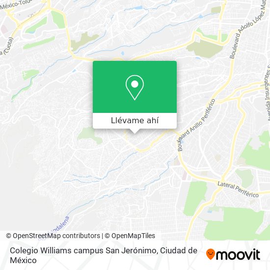Mapa de Colegio Williams campus San Jerónimo