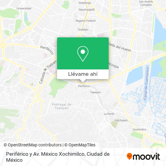 Mapa de Periférico y Av. México Xochimilco