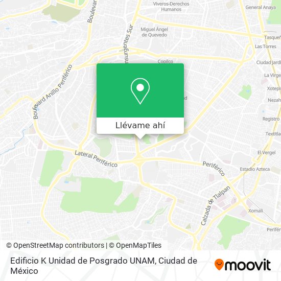 Mapa de Edificio K Unidad de Posgrado UNAM