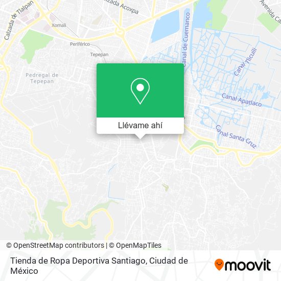 Mapa de Tienda de Ropa Deportiva Santiago