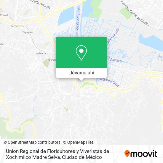Mapa de Union Regional de Floricultores y Viveristas de Xochimilco Madre Selva