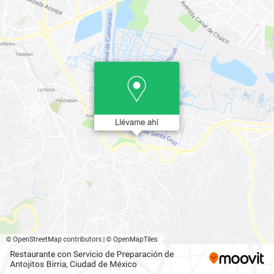 Mapa de Restaurante con Servicio de Preparación de Antojitos Birria