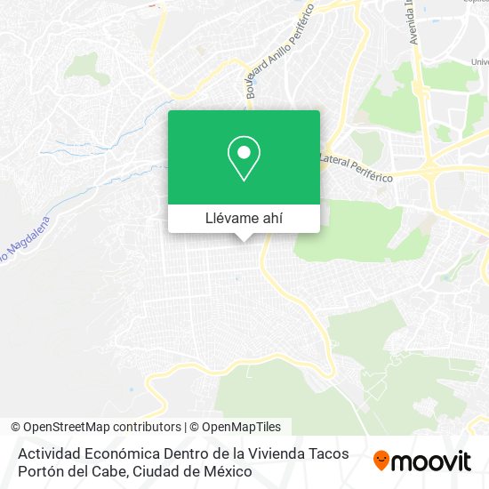 Mapa de Actividad Económica Dentro de la Vivienda Tacos Portón del Cabe