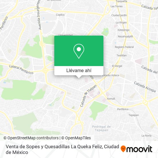 Mapa de Venta de Sopes y Quesadillas La Queka Feliz