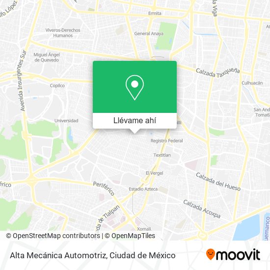 Mapa de Alta Mecánica Automotriz