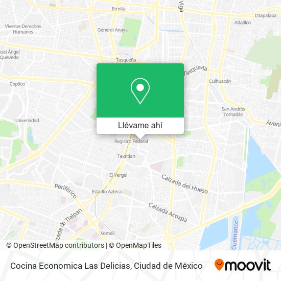 Mapa de Cocina Economica Las Delicias