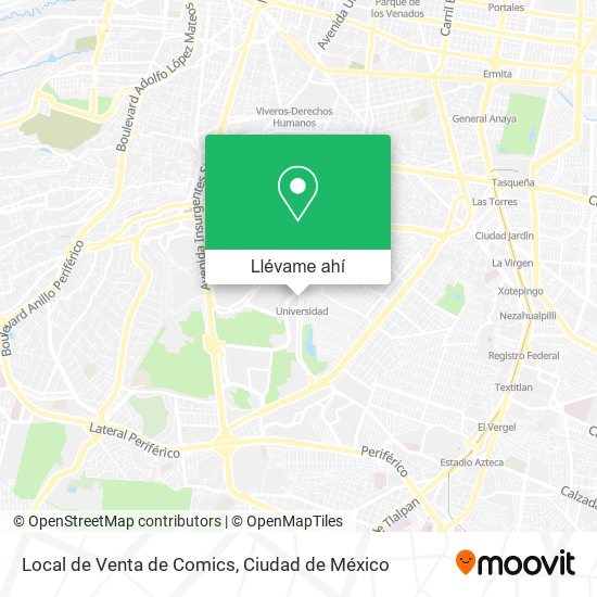 Mapa de Local de Venta de Comics