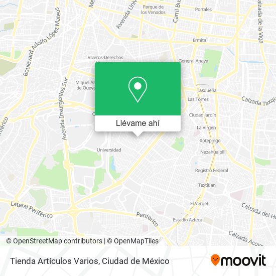 Mapa de Tienda Artículos Varios