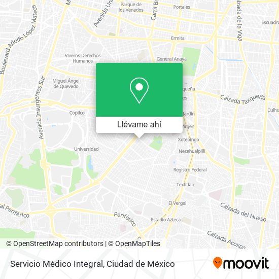 Mapa de Servicio Médico Integral