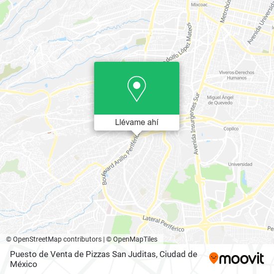 Mapa de Puesto de Venta de Pizzas San Juditas