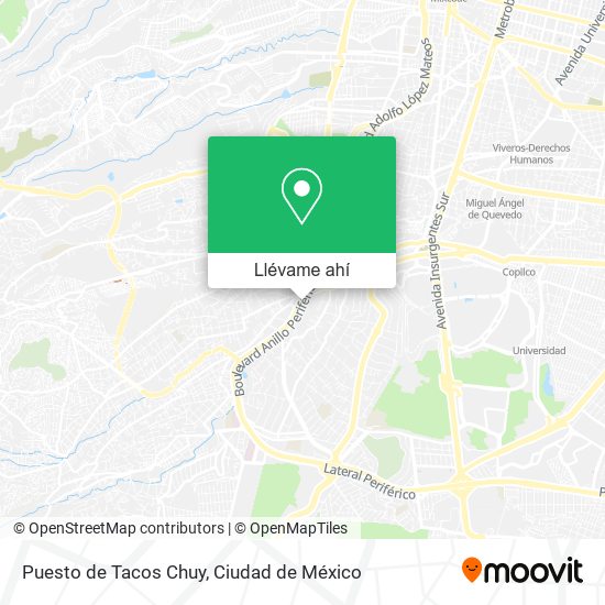 Mapa de Puesto de Tacos Chuy