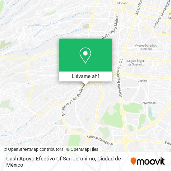 Mapa de Cash Apoyo Efectivo Cf San Jerónimo