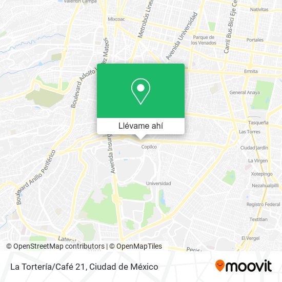 Mapa de La Tortería/Café 21