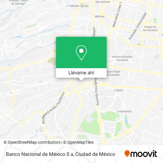 Mapa de Banco Nacional de México S a