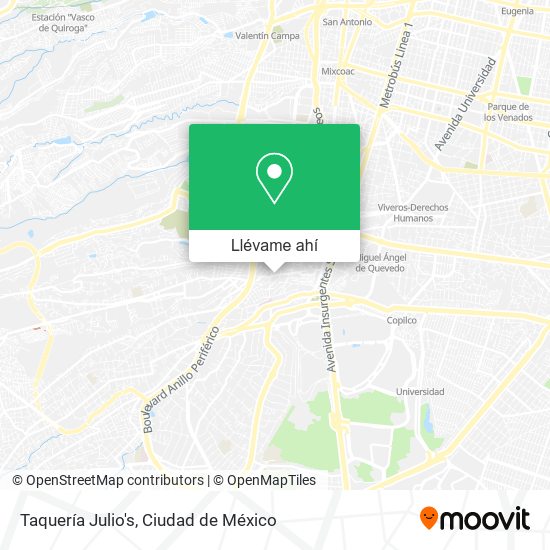 Mapa de Taquería Julio's