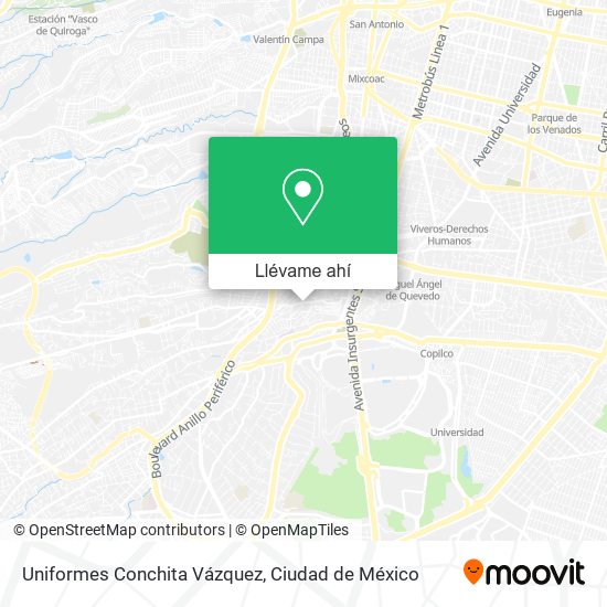 Mapa de Uniformes Conchita Vázquez