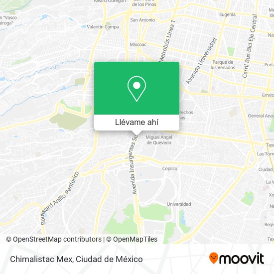 Mapa de Chimalistac Mex