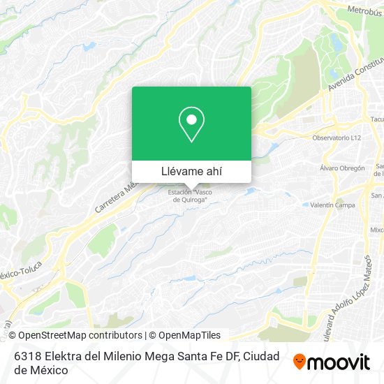 Mapa de 6318 Elektra del Milenio Mega Santa Fe DF