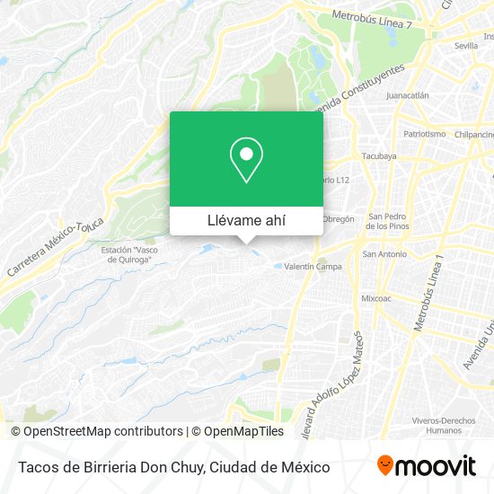 Mapa de Tacos de Birrieria Don Chuy