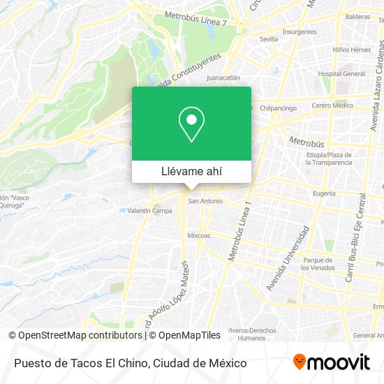 Mapa de Puesto de Tacos El Chino