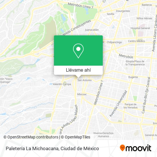 Mapa de Paletería La Michoacana