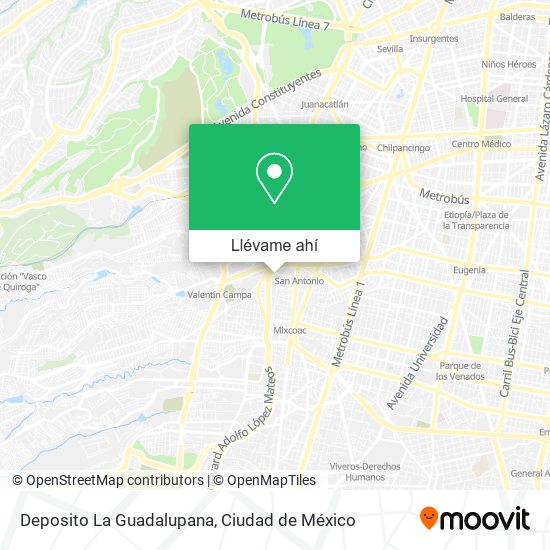Mapa de Deposito La Guadalupana