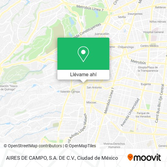 Mapa de AIRES DE CAMPO, S.A. DE C.V.