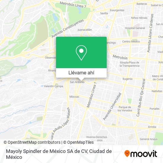 Mapa de Mayoly Spindler de México SA de CV