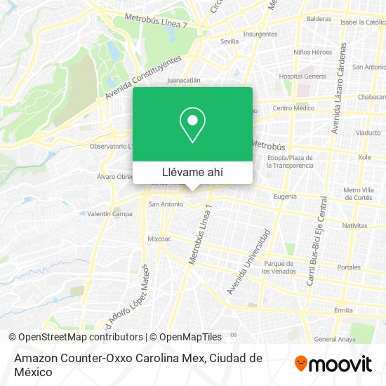 Mapa de Amazon Counter-Oxxo Carolina Mex