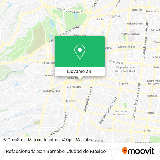 Mapa de Refaccionaria San Bernabé